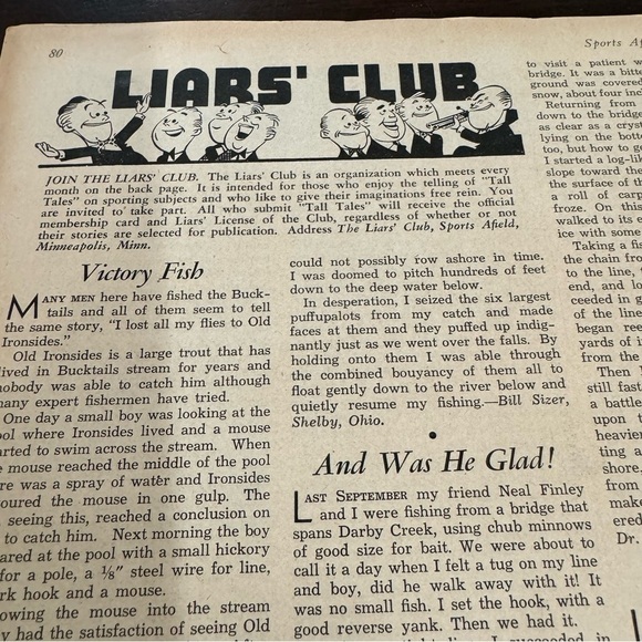 July 1943 Sports Afield Magazine Cover Art By Walter Haskell Hinton Fishing WWII - Picture 10 of 14